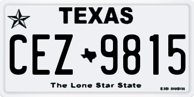 TX license plate CEZ9815