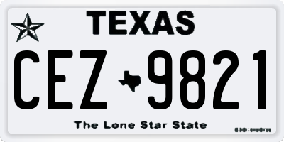 TX license plate CEZ9821