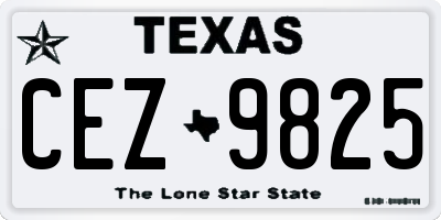 TX license plate CEZ9825