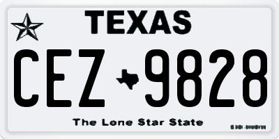 TX license plate CEZ9828