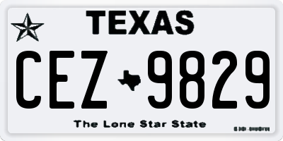 TX license plate CEZ9829