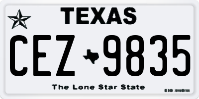 TX license plate CEZ9835