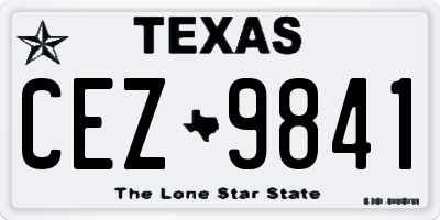 TX license plate CEZ9841