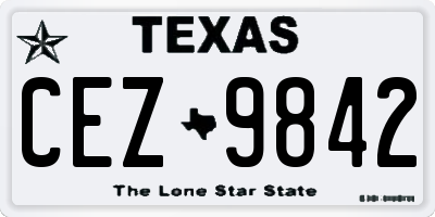 TX license plate CEZ9842
