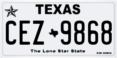 TX license plate CEZ9868