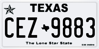 TX license plate CEZ9883