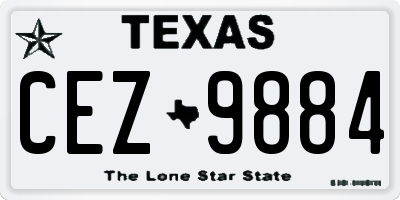 TX license plate CEZ9884