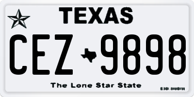 TX license plate CEZ9898