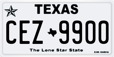 TX license plate CEZ9900