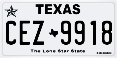 TX license plate CEZ9918