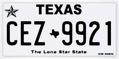 TX license plate CEZ9921