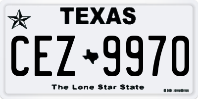 TX license plate CEZ9970