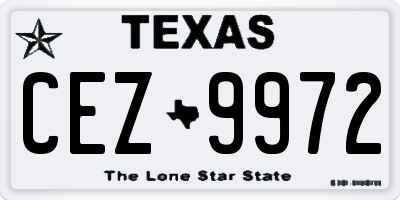 TX license plate CEZ9972