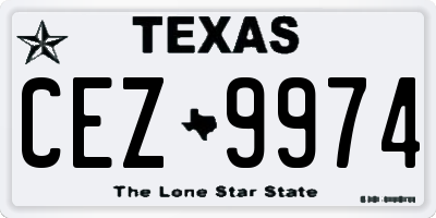 TX license plate CEZ9974