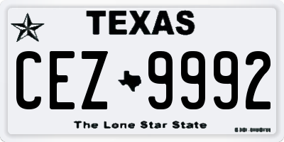 TX license plate CEZ9992