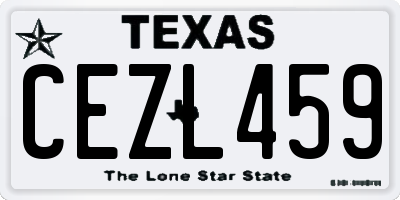 TX license plate CEZL459