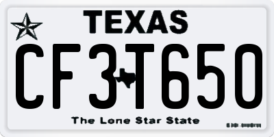 TX license plate CF3T650