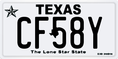 TX license plate CF58Y