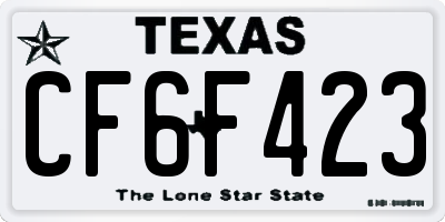 TX license plate CF6F423