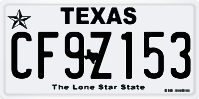 TX license plate CF9Z153