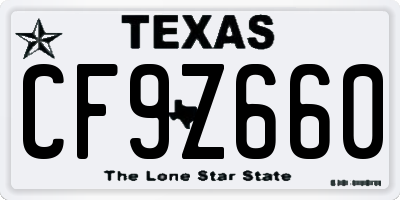 TX license plate CF9Z660