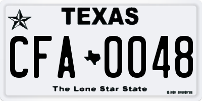 TX license plate CFA0048