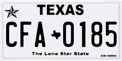 TX license plate CFA0185
