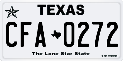 TX license plate CFA0272