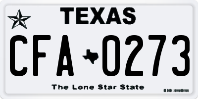 TX license plate CFA0273