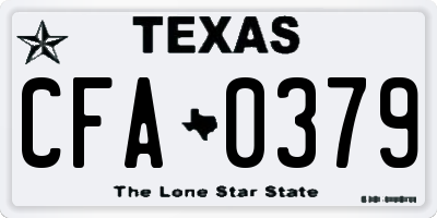 TX license plate CFA0379