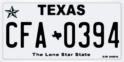 TX license plate CFA0394
