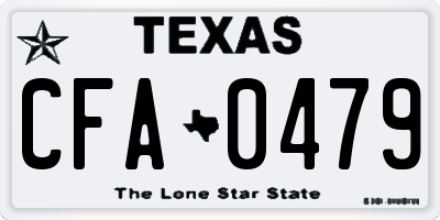 TX license plate CFA0479
