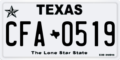 TX license plate CFA0519