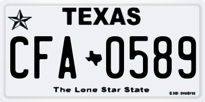 TX license plate CFA0589