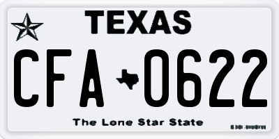 TX license plate CFA0622