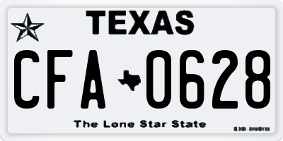 TX license plate CFA0628