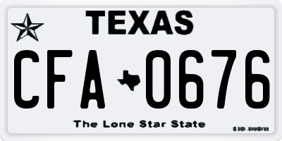 TX license plate CFA0676