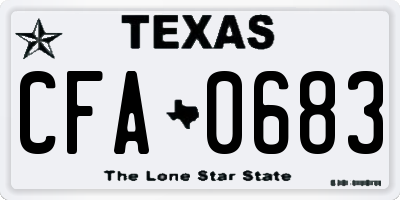 TX license plate CFA0683