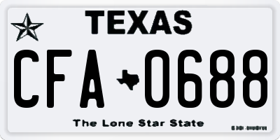 TX license plate CFA0688