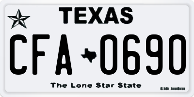 TX license plate CFA0690