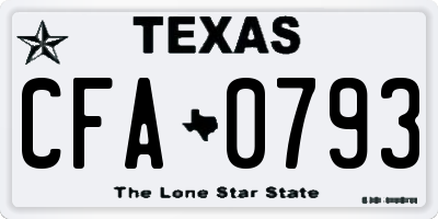 TX license plate CFA0793