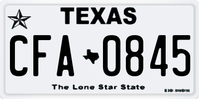 TX license plate CFA0845