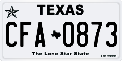 TX license plate CFA0873