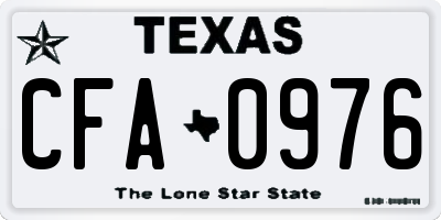 TX license plate CFA0976