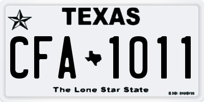 TX license plate CFA1011