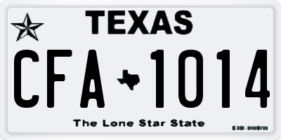TX license plate CFA1014