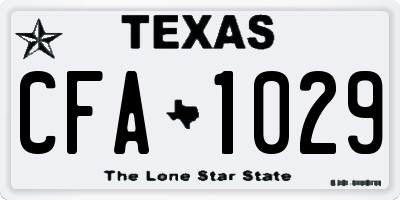 TX license plate CFA1029