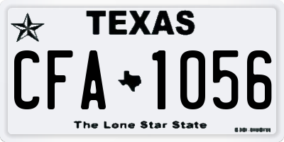TX license plate CFA1056