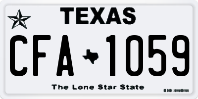 TX license plate CFA1059