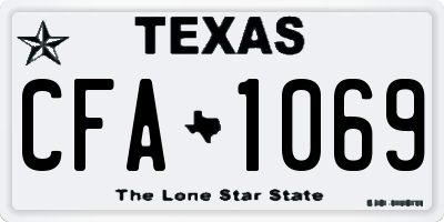 TX license plate CFA1069